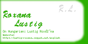 roxana lustig business card